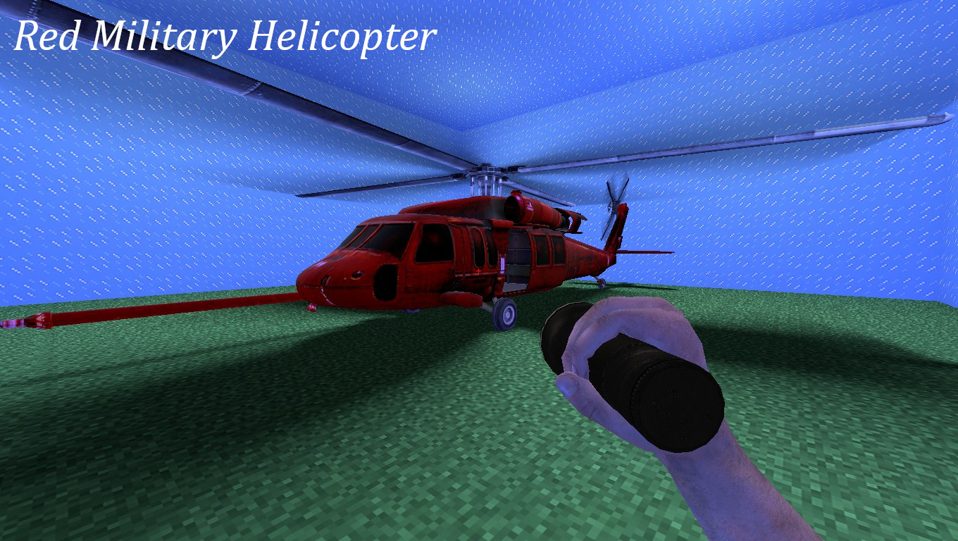 Red Military Helicopter