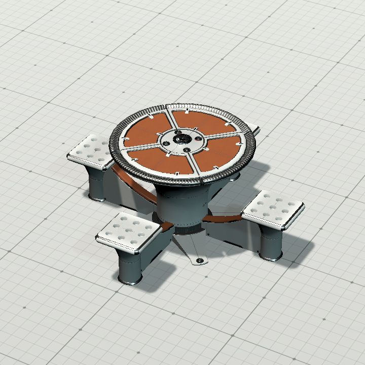 Round Scifi Table With Seats