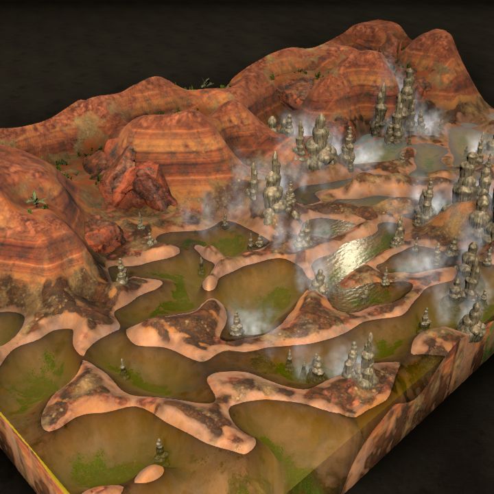 Steaming Sulfurponds - badlands, template