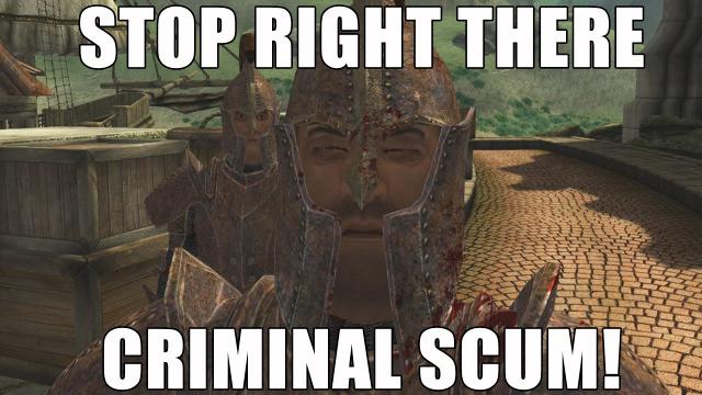 Stop right there, criminal scum! (replace horde sound)
