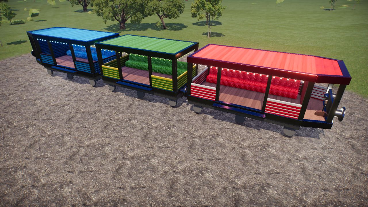 Colorful decorative trams