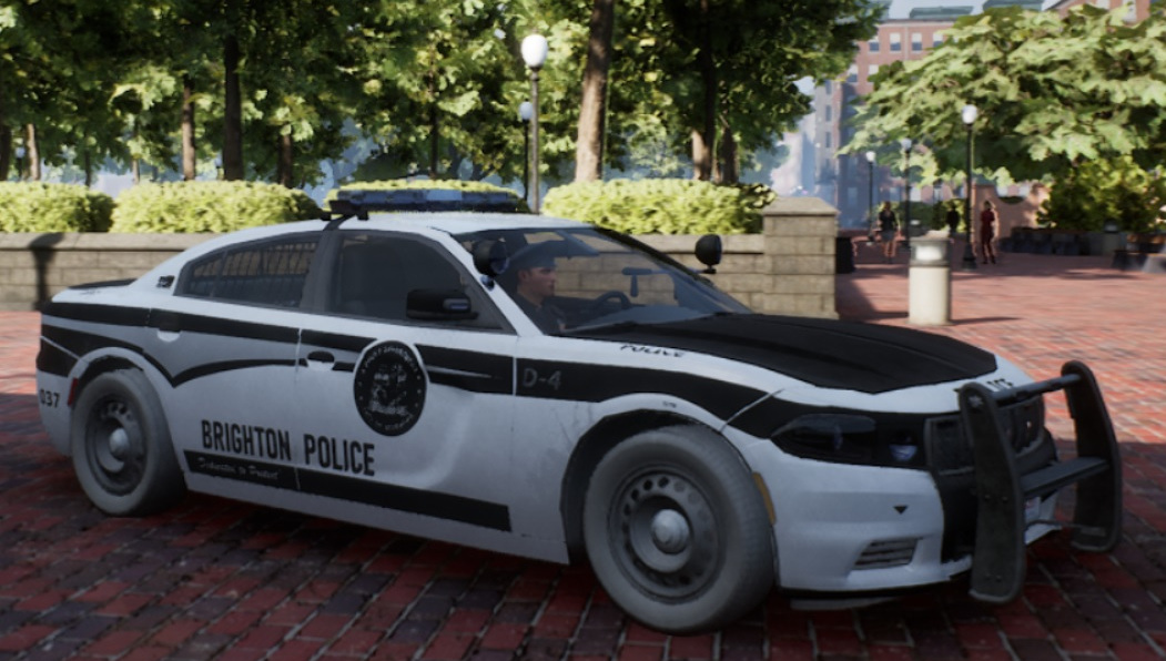 Black and white Brighton police Panther