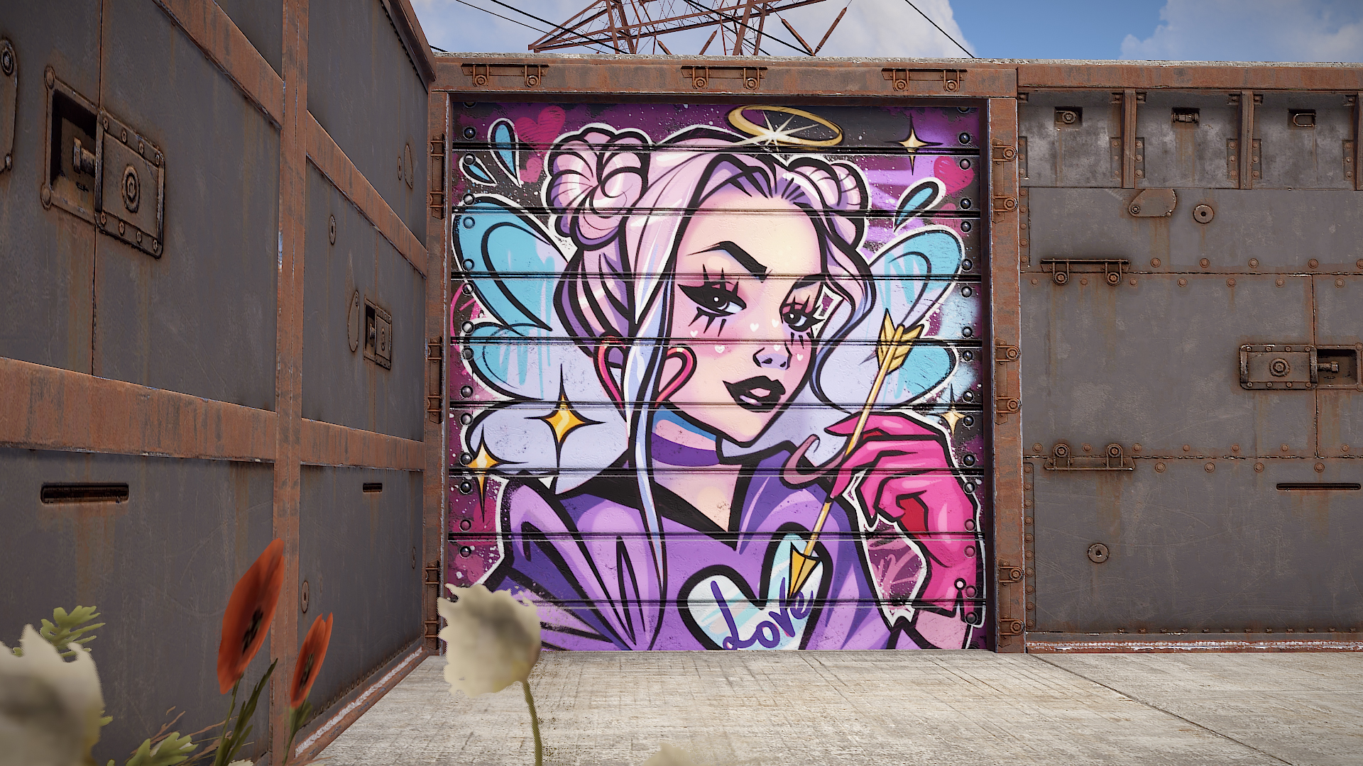 Lovers' Arrow Garage Door