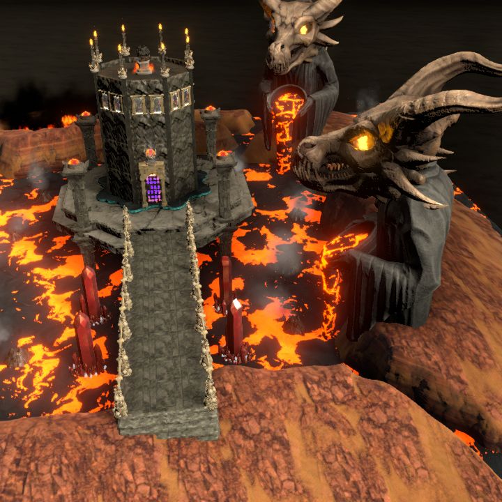 Necromancer tower in fire