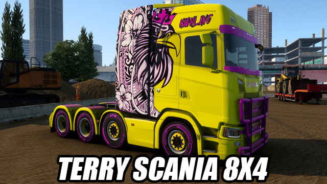 terry scania 8x4 yellow griffin