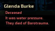 "Died of Barotrauma" Death Message – Barotrauma Mod
