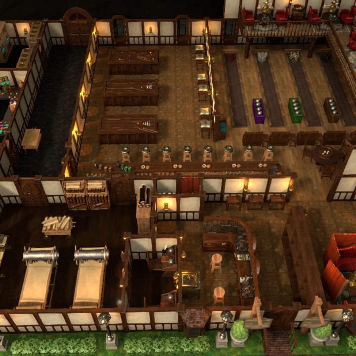 Gaming pub with printing and spy rooms