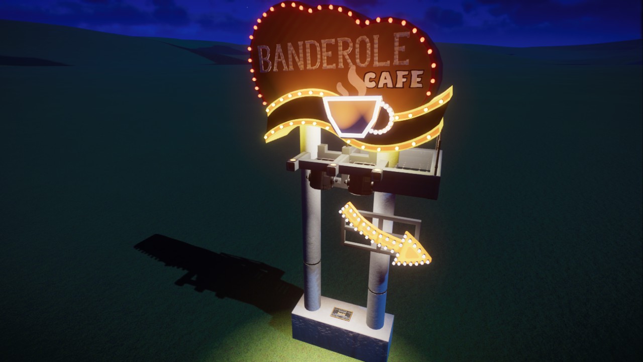 Enseigne Américaine Années 60 - Banderole Café