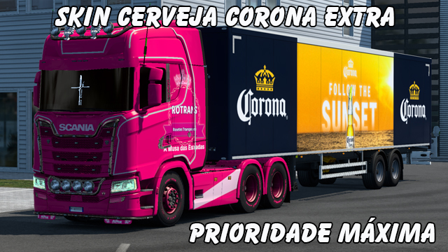 Skin Cerveja Corona Extra - Reboque Próprio e Tráfego