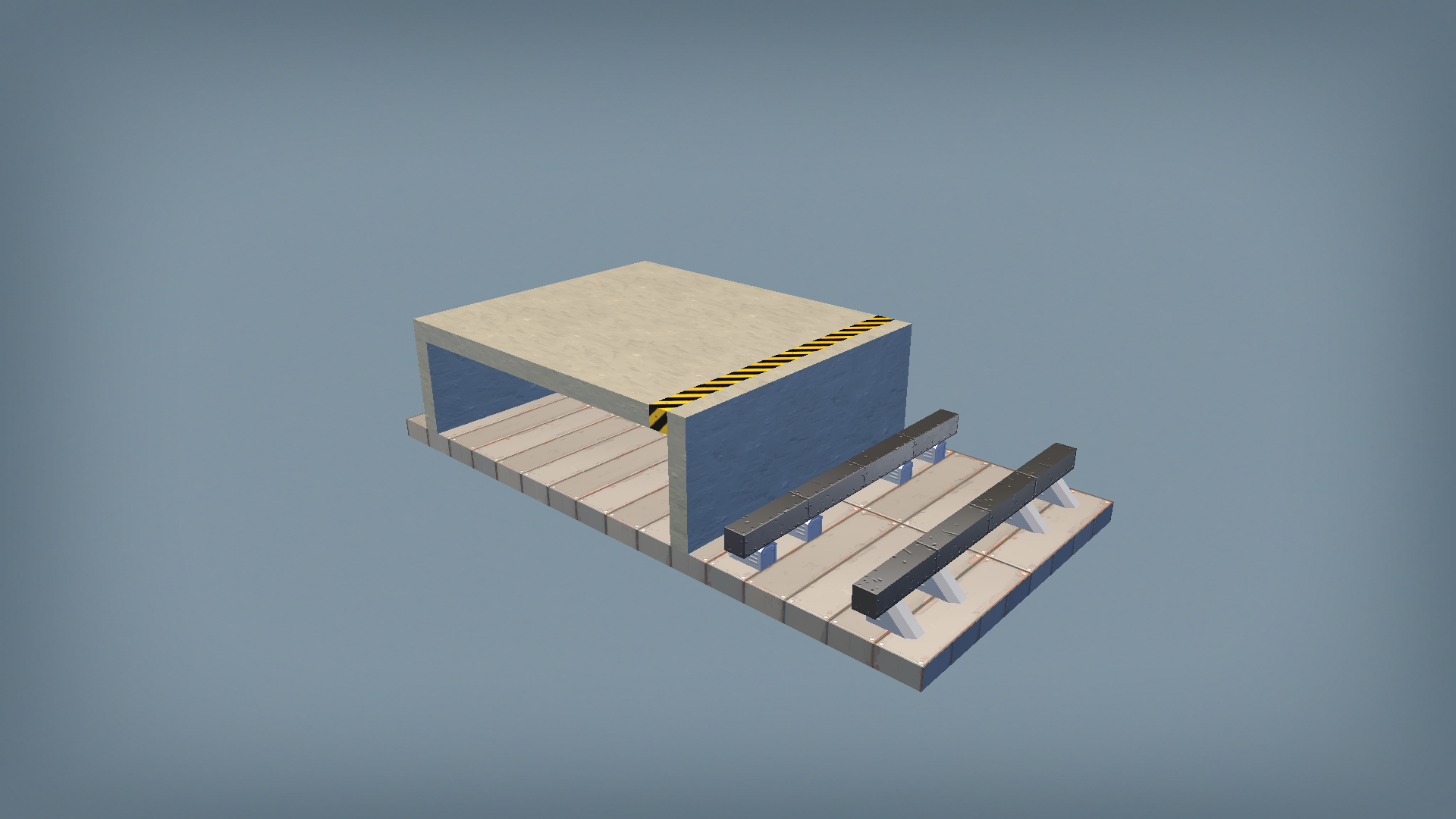 Modular Railway Cargo Station (Blank)