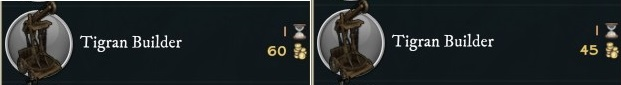 Tigran Economic Patron Bonus to Builders