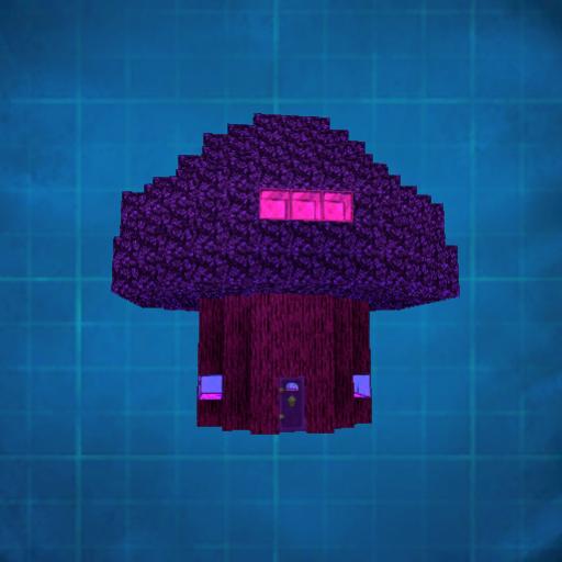 Maison arbre rose-violette