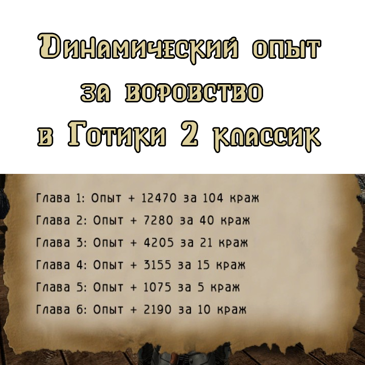 [g2 classic] Динамический опыт за кражу