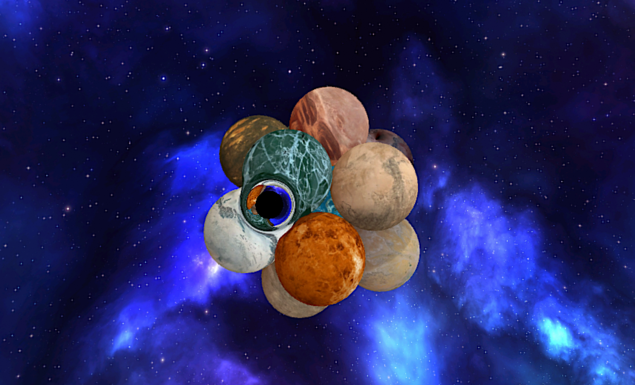 Planets gravity interacting