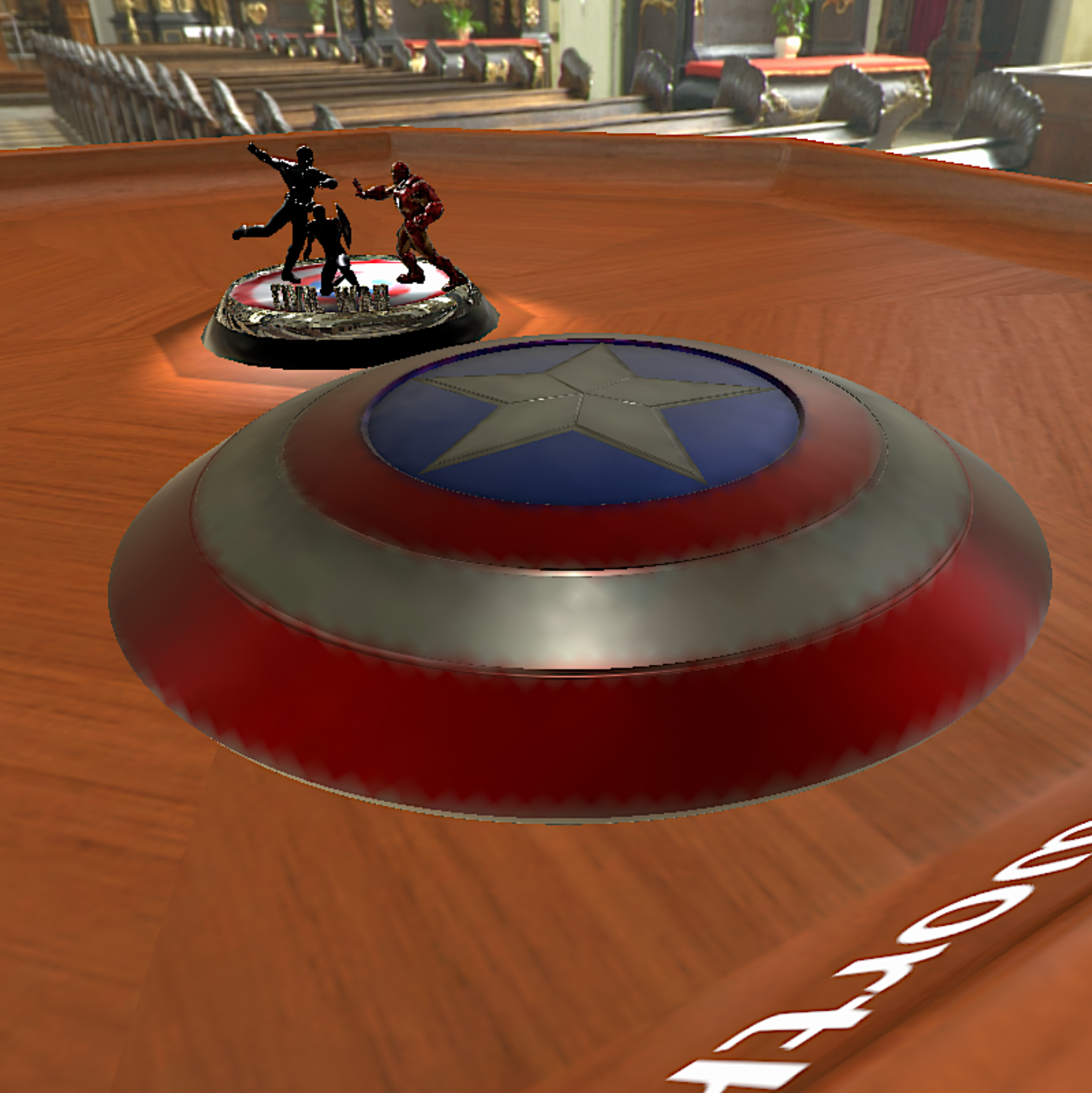 Captain America shield and animated display