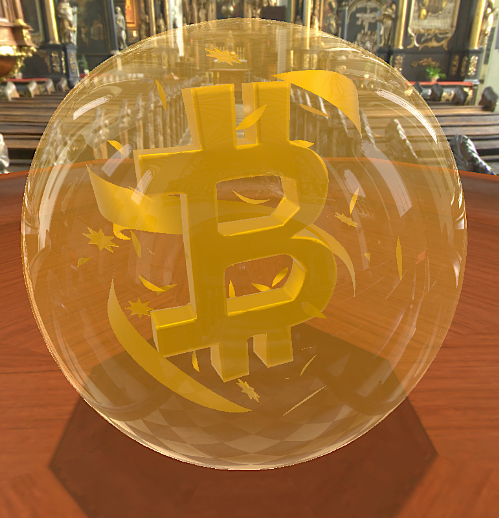 Animated rotating BitCoin Sphere