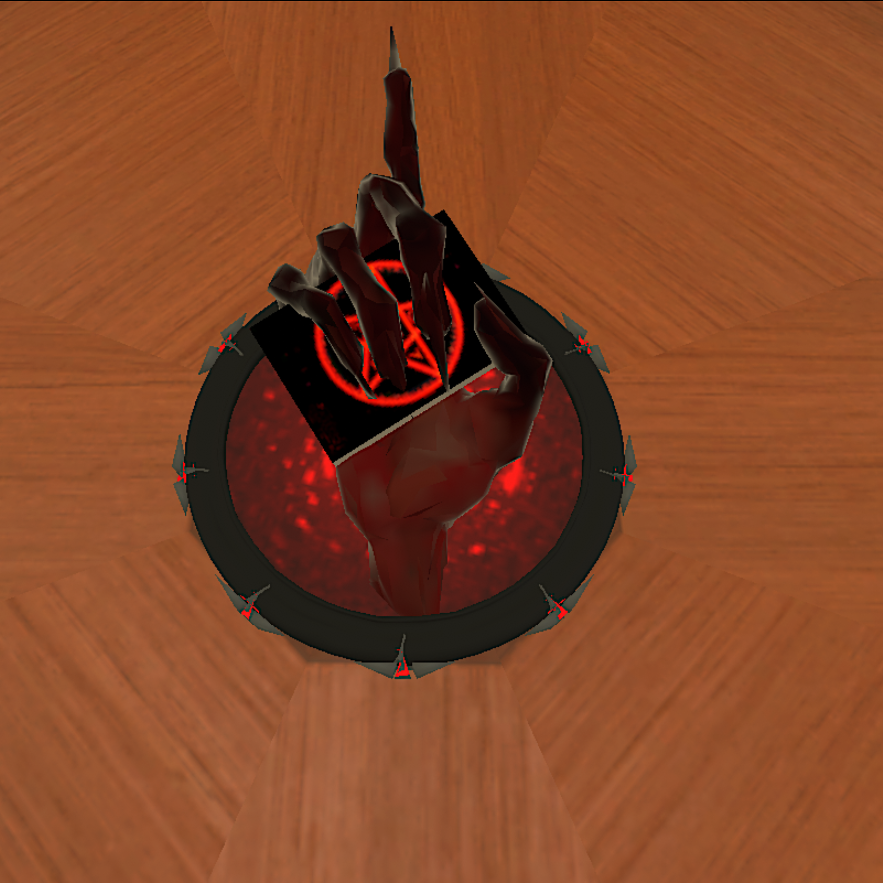 Animated devil hand portal