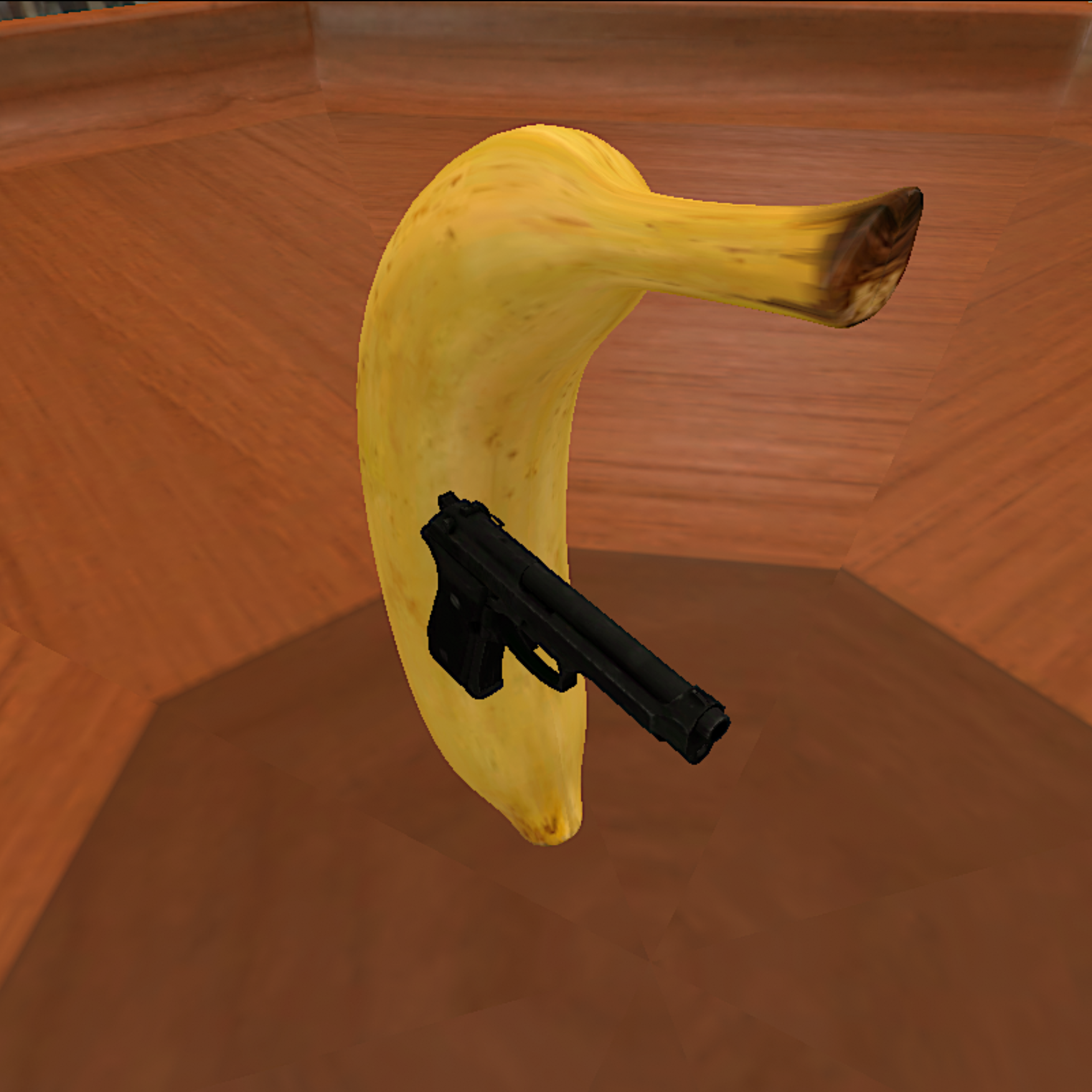 Banana with gun