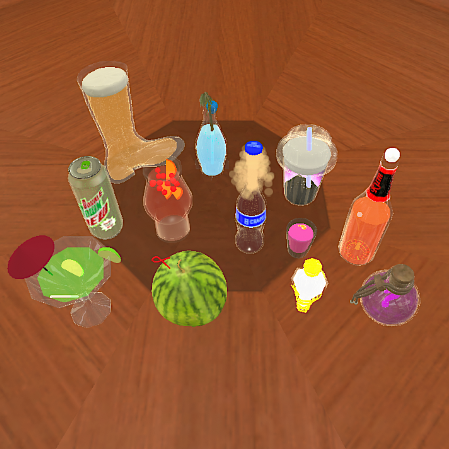 Animated translucent drinks