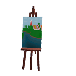 easel with art