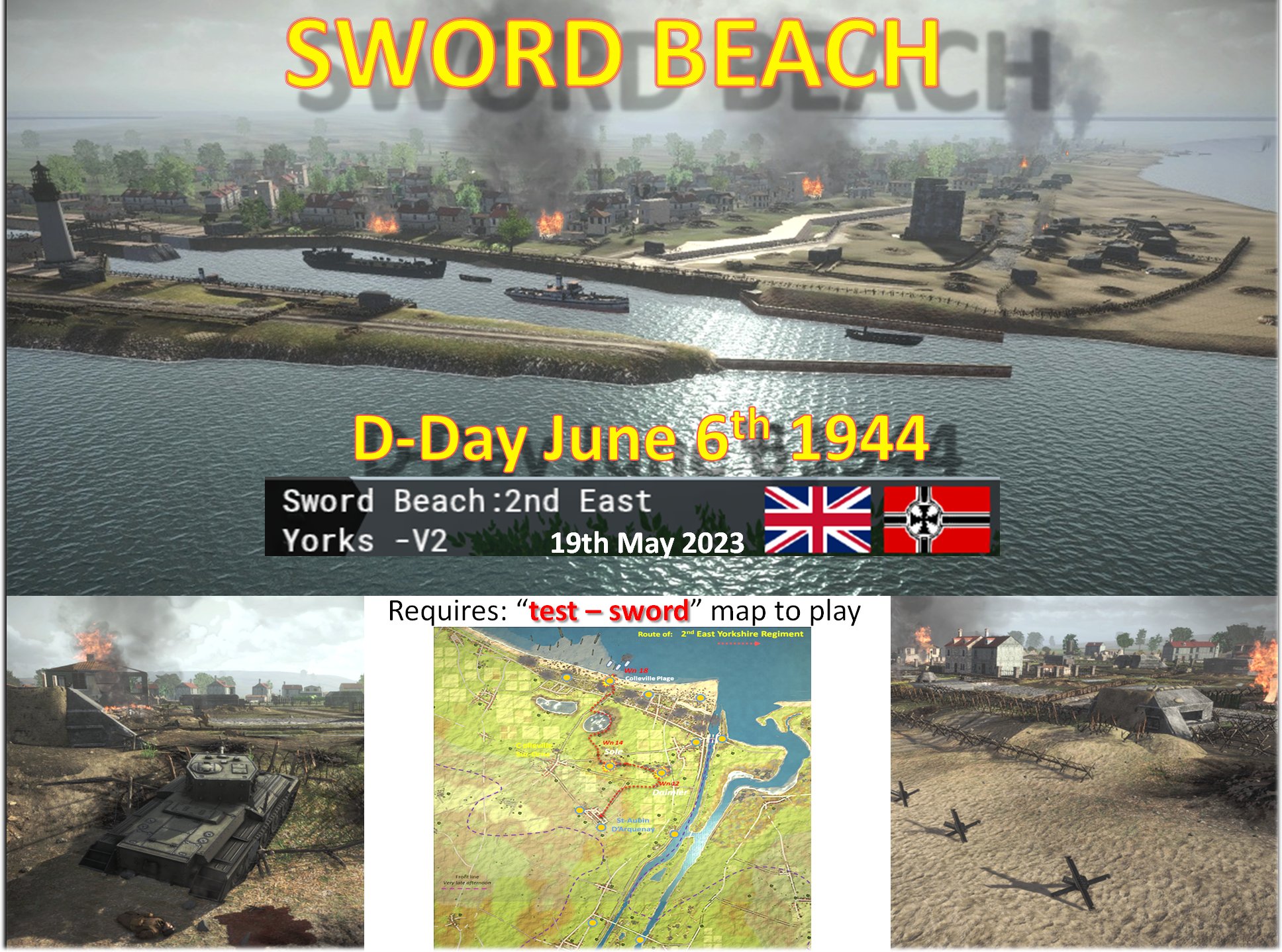 Sword Beach:2nd East Yorks -V2 [Mission]