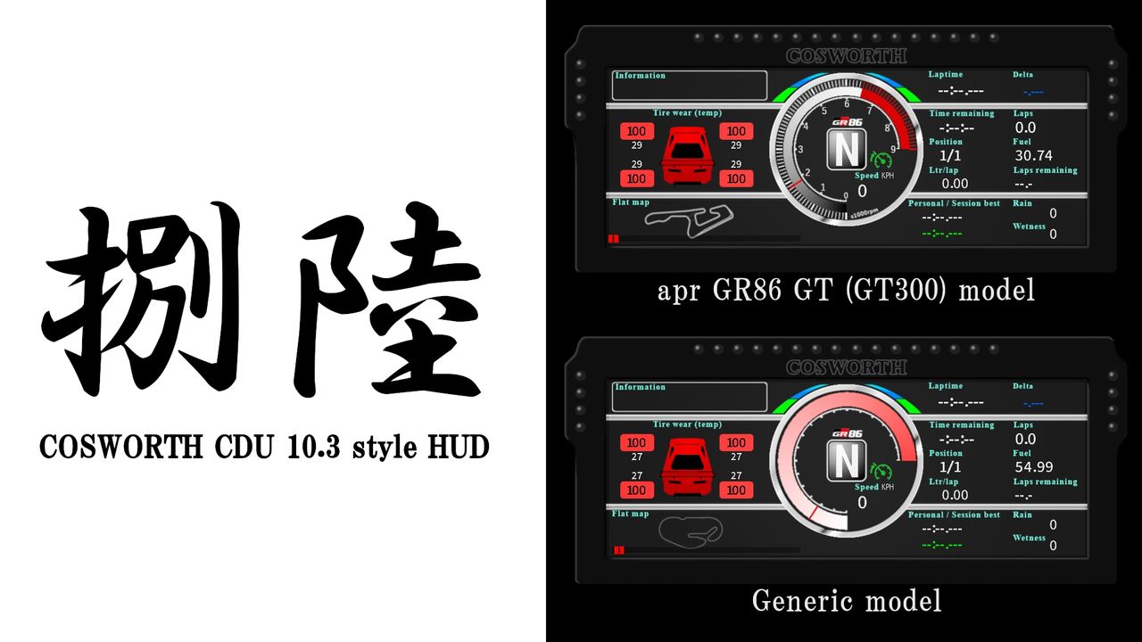 COSWORTH CDU 10.3 style HUD