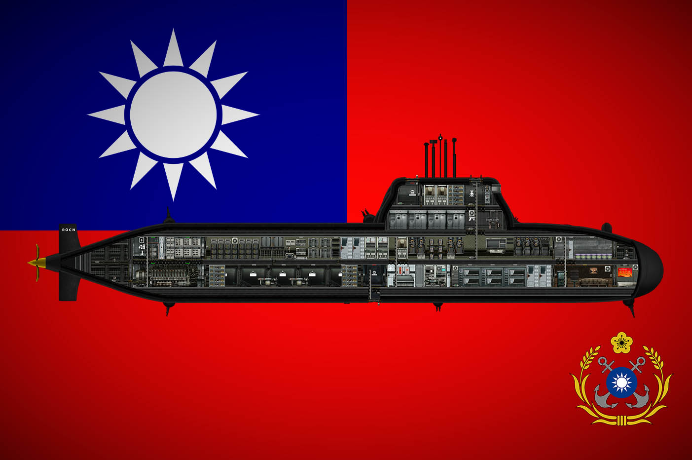 中華民國海軍國造海鯤級潛艦 ROCN SS-711 Hai Kun-Class Submarine – Barotrauma Mod
