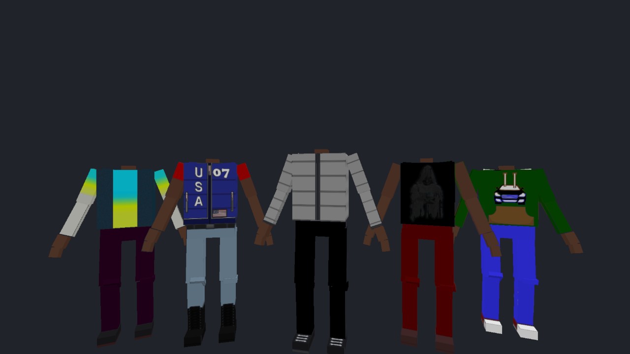 YM's Generic Clothing Pack #2(Dark Skintone)