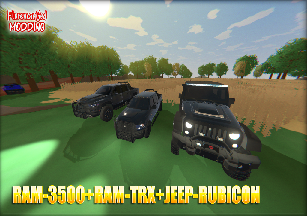 Vehicles Ram-3500 + Ram-TRX + JEEP-Rubicon – Unturned Mod