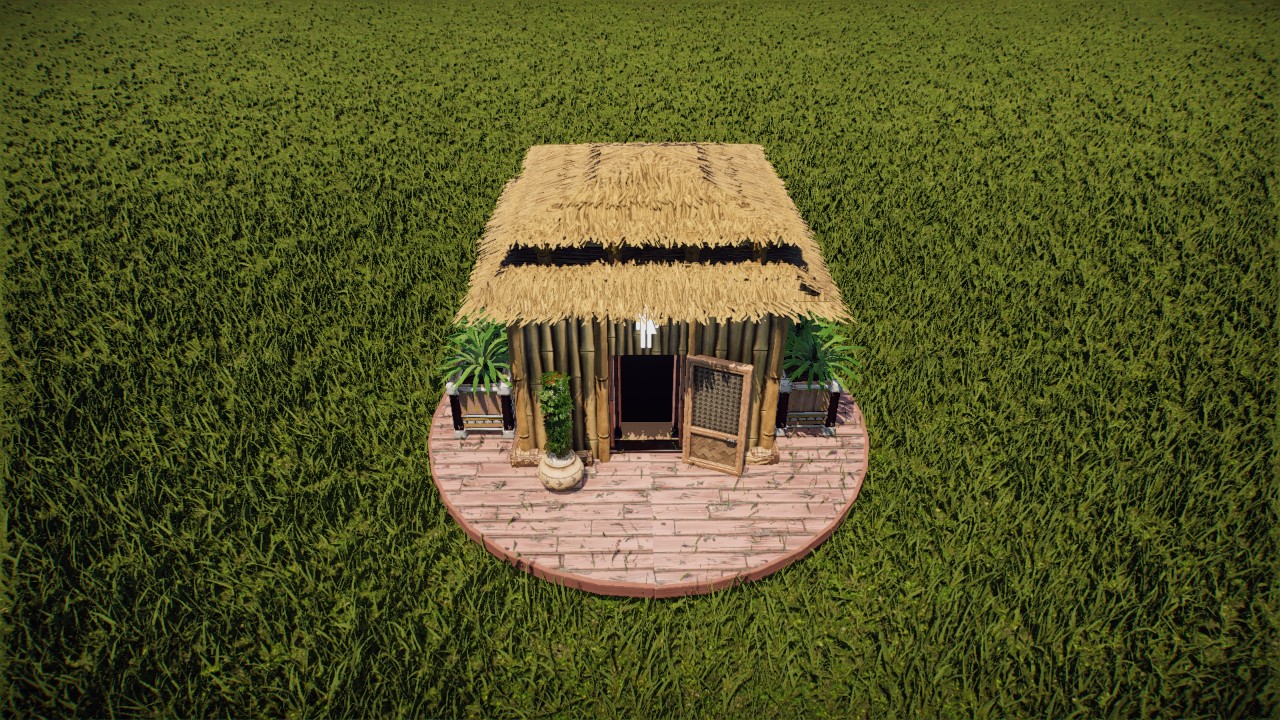 Small tropical bathroom. / Baño pequeño tropical.