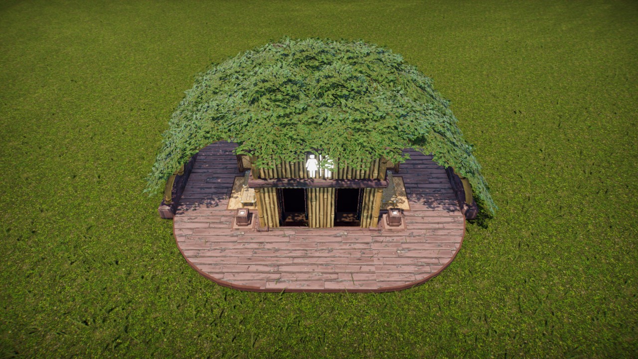 Bathroom with vegetation cover / Baño  con cubierta vegetal