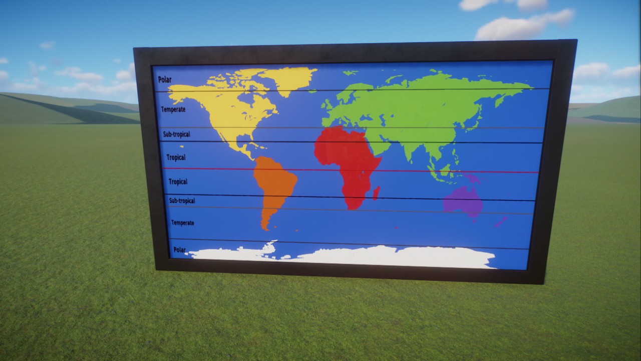 World Map with climate zones