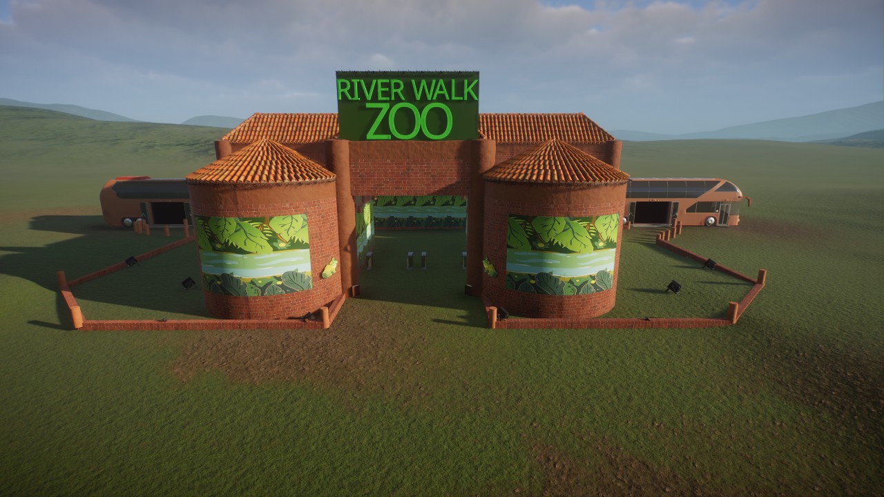 River Walk Entrance with busses