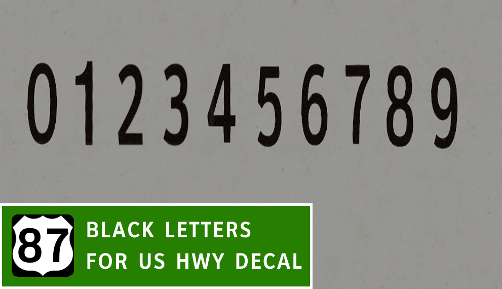 Black Numbers Set for US HWY Decal preview