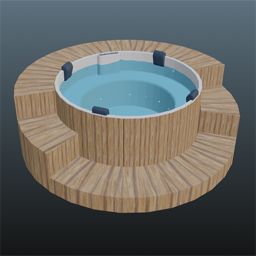 Round Jacuzzi 3x3m Light Bamboo