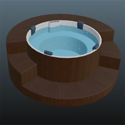 Round Jacuzzi 3x3m Darkwood Nut