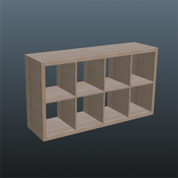 Ikea Kallax Shelf 4x2 Pine (wall mounted)