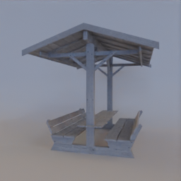 dlX - Garden bench with canopy(white)