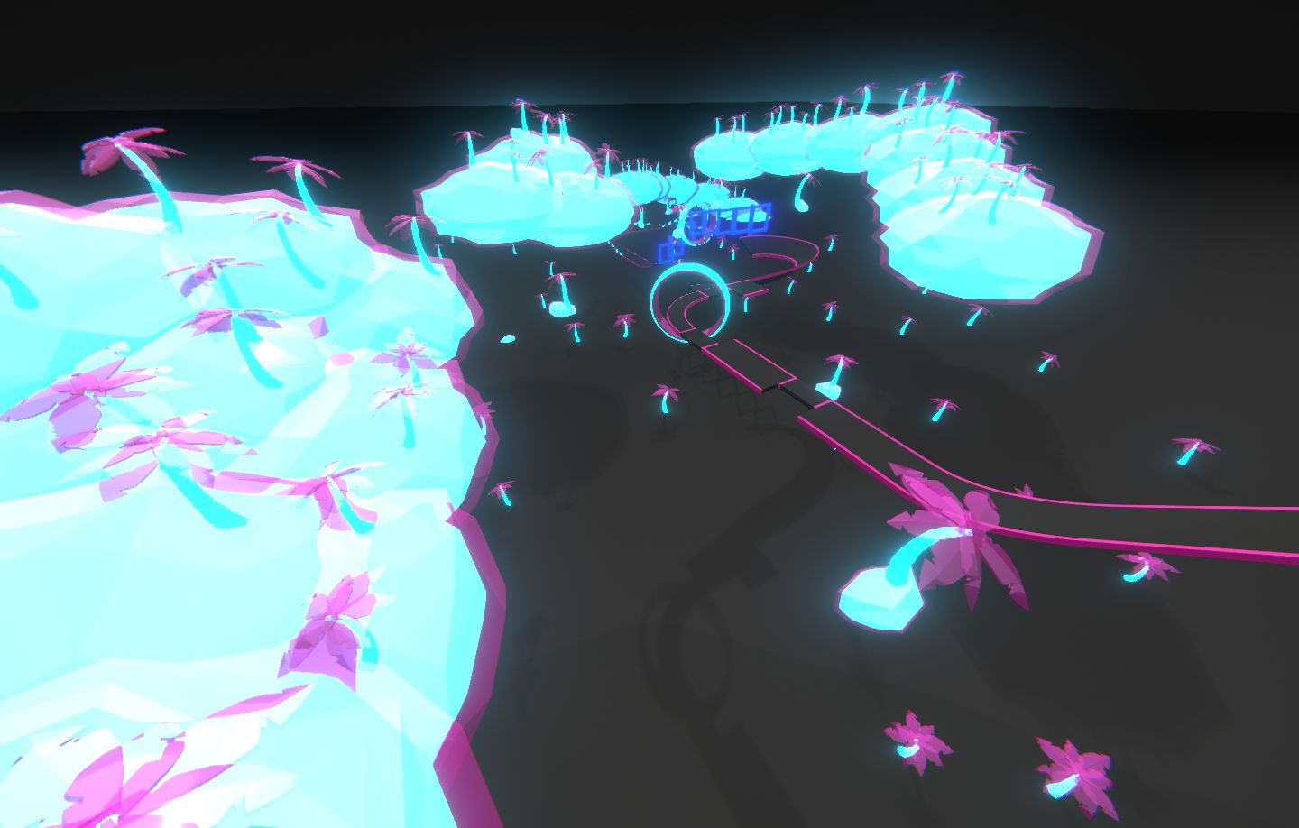 Neon Floating Rocks