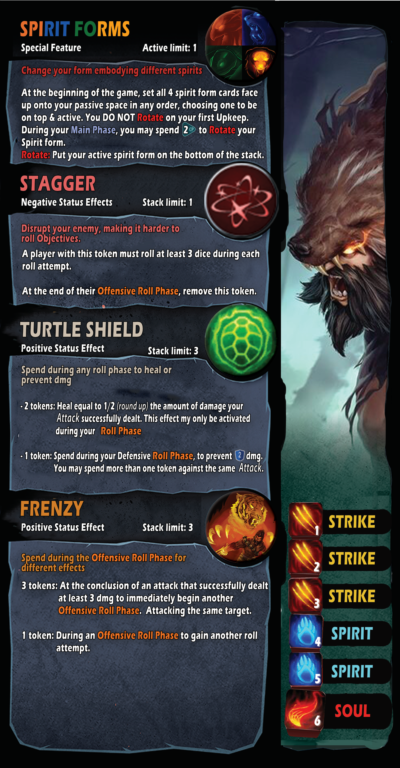 Udyr the spirit walker, Dice throne Homebrew: PrintNplay Ready