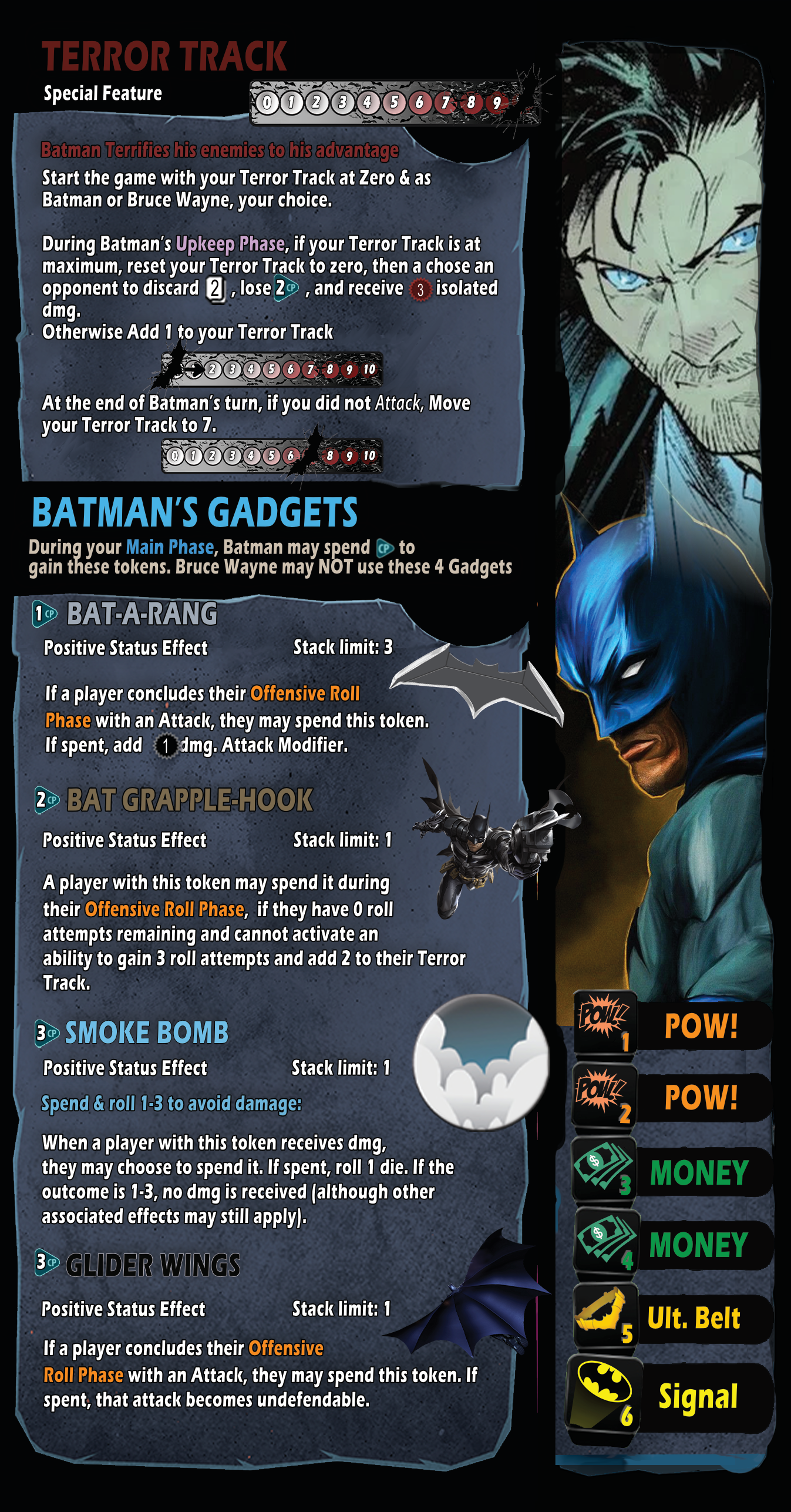 Batman/Bruce Wayne Dice throne homebrew: Print N play