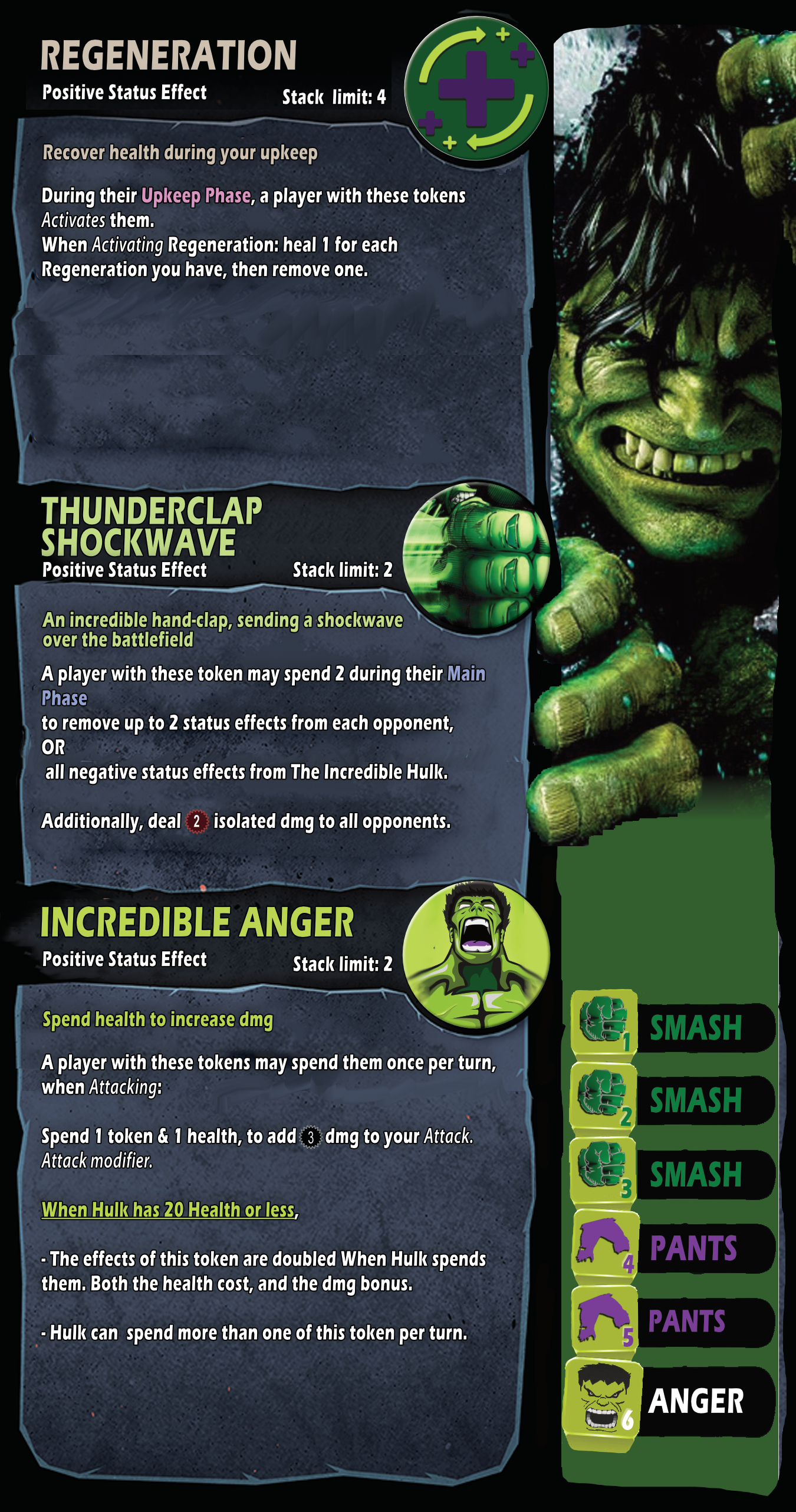 Dice Throne Homebrew: The Increadable HULK, finished PnP ready