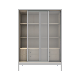 Glass Wardrobe- White