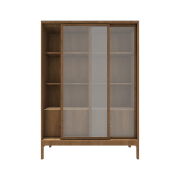 Glass Wardrobe- Brown