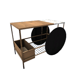 Wagon Table- Wood and Black