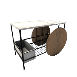 Wagon Table- Wood and White