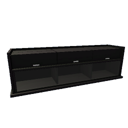 Wood and Glass Console- Black