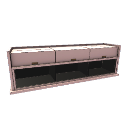 Wood and Glass Console- Pink