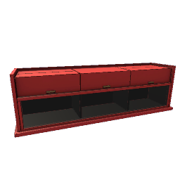 Wood and Glass Console- Red