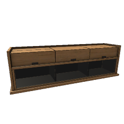 Wood and Glass Console- Dark Wood